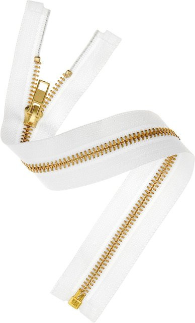 Rico Design Metall Reißverschluss 5mm in Gold und Weiß, Länge: 22 cm - Bild 1