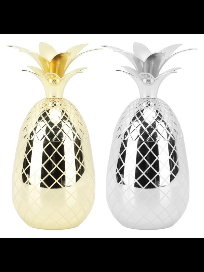 VBESTLIFE Ananasbecher mit Deckel aus Edelstahl, 500 ml, Silber oder Gold - Bild 4
