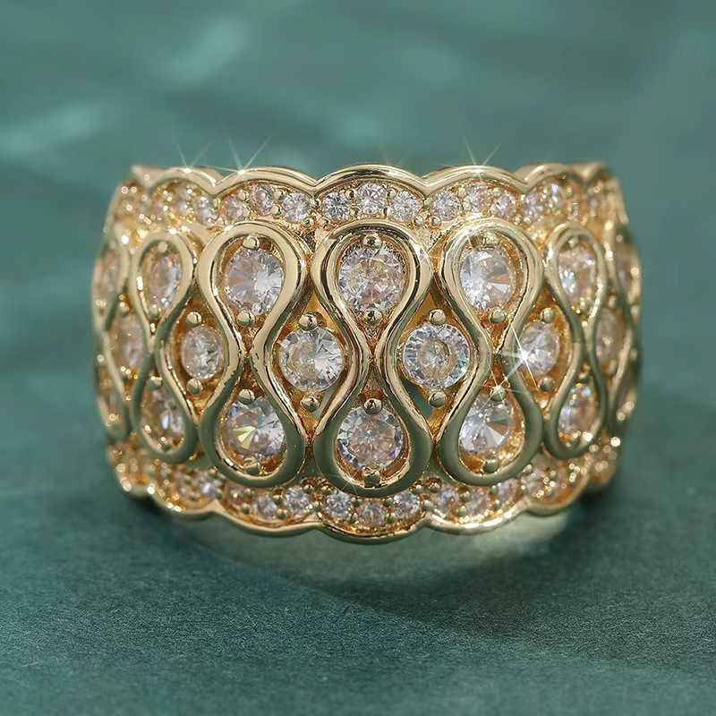 YoYo Ewigkeitsringe, Zirkonia, Gold, Damen, Hochzeit, Verlobung - Bild 2