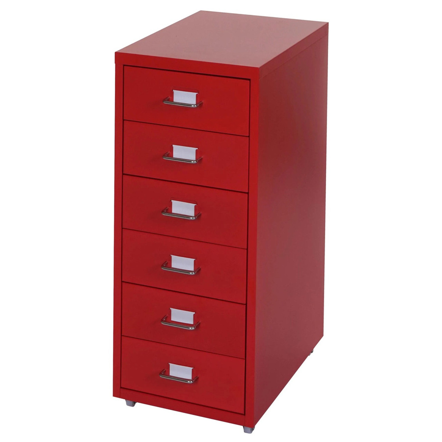 PROREGAL Rollcontainer Housten mit 6 Schubladen in Rot, B/T/H: 69 x 28 x 41 cm - Bild 2