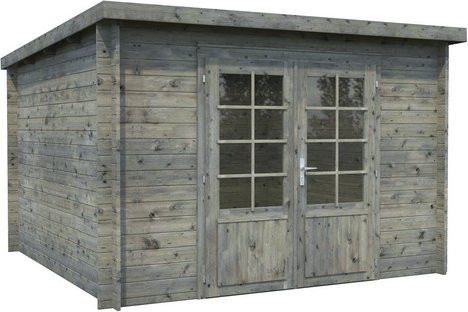 Blockbohlenhaus Ella von PALMAKO aus Fichtenholz in Grau, B/H/T: 323 x 214 x 300 cm - Bild 1