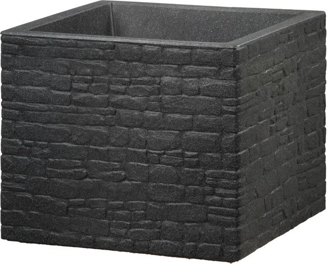 Scheurich Pflanzgefäß Muretto Blumentopf in Stony Black, B/T/H: 38 x 38 x 38 cm - Bild 1