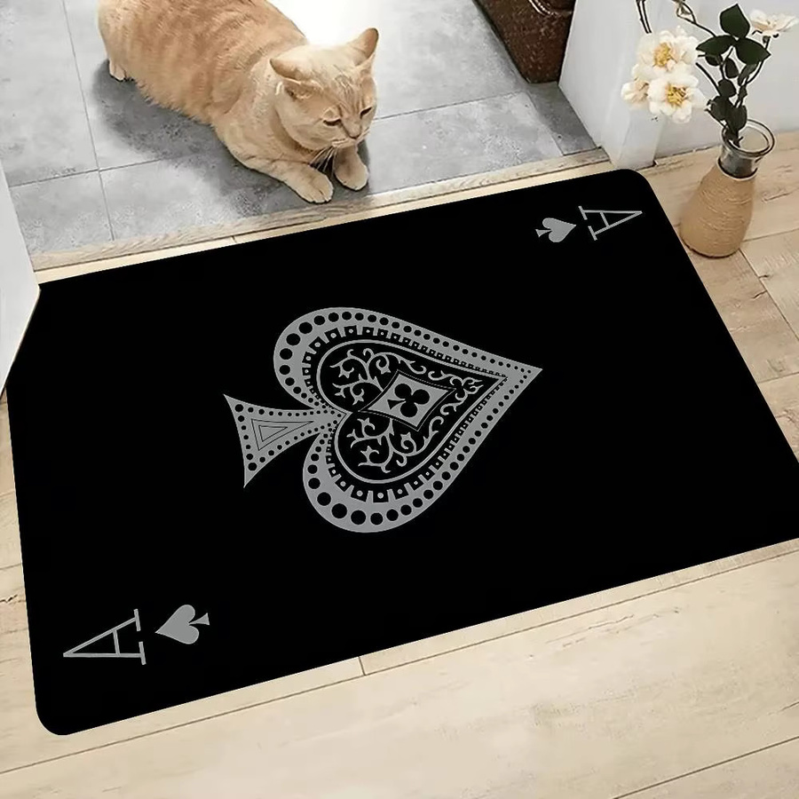 Ace Of Spade Badezimmermatte mit Streifenmuster, rutschfest und wasserabsorbierend, Schwarz, B/T: 60 x 40 cm - Bild 5