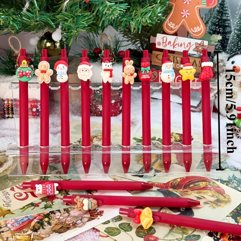 Weihnachts-Gelstifte in Rot mit Cartoon-Design für Studenten und Büro - Bild 3