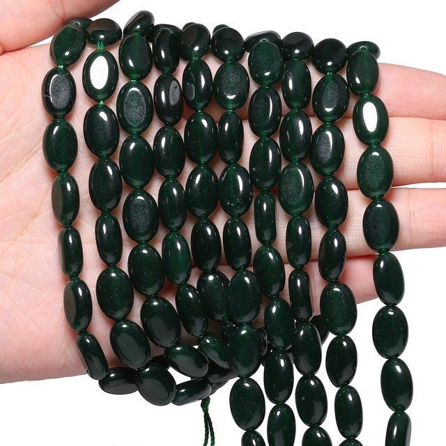 xilitata Abstandhalterperlen Chalcedon, Dunkelgrün, Unisex - Bild 1