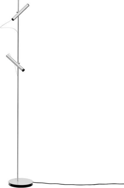 Baltensweiler LINIjA S LED-Stehleuchte aus Aluminium und Edelstahl in Schwarz oder Silber, dimmbar mit warmweißem Licht (2700K) - Bild 1