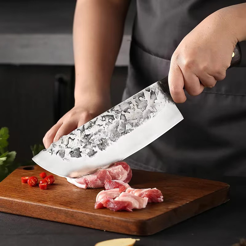 GuanQi Chefmesser mit handgefertigter Klinge in Silber und Holzgriff - Bild 2