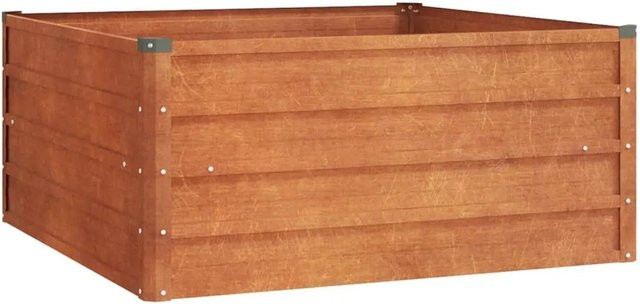 vidaXL Hochbeet aus Cortenstahl in Braun und Grau, B/T/H: 100 x 100 x 45 cm - Bild 1