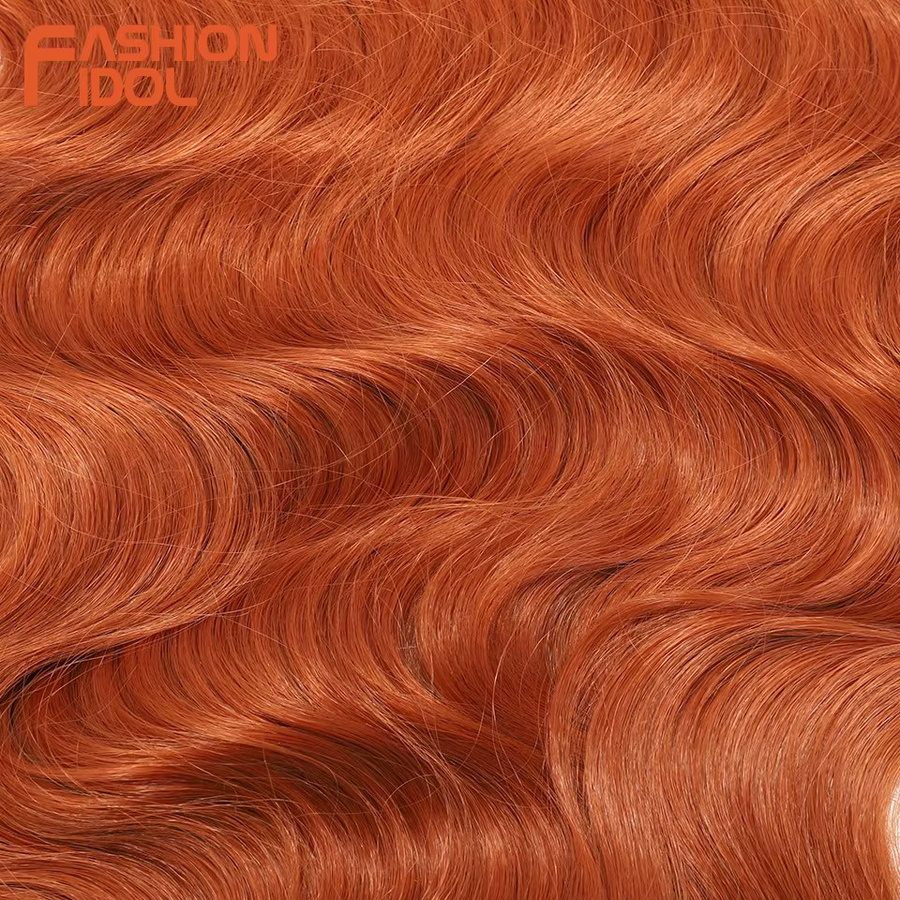 FASHION IDOL Häkelhaar Wellig Ombre Blond Orange, 24", 3 Stück - Bild 3