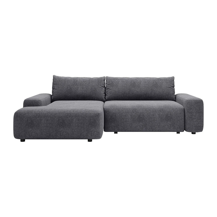 Vente-unique Schlafsofa Daviso in Grau mit L-Form und Schlaffunktion - Bild 2