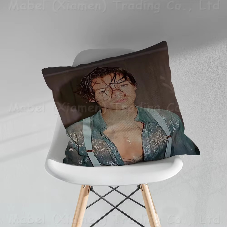 Personalisiertes Kissen mit Bild und Text von Sängerin H-Harrys S-Styles zur Heimdekoration, B/B: 45 x 45 cm - Bild 4