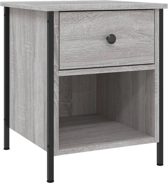 vidaXL Nachttisch in Grau aus Holzwerkstoff und Eisen, B/T/H: 40 x 42 x 50 cm - Bild 1