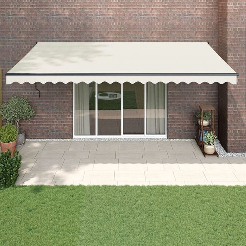 Elektrische Markise von vidaxl in Creme mit Kurbel, B: 5 m, H: 3 m - Bild 1
