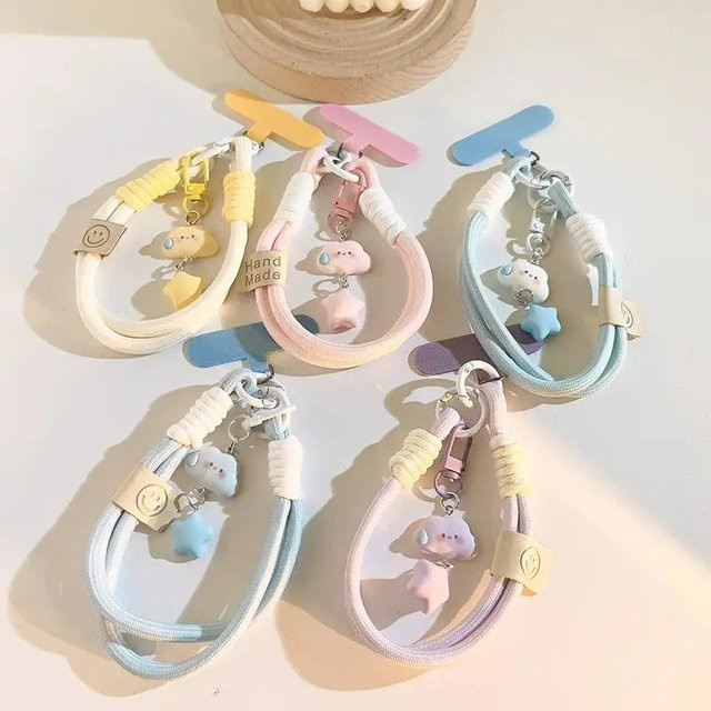 Charm-Schlüsselanhänger Wolken, Stern, bunt, Unisex - Bild 1