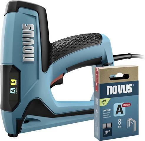 Novus Elektrotacker Typ 53 in Blau mit Klammerntyp Narrow Crown für Klammernlängen 6 - 14 mm - Bild 1