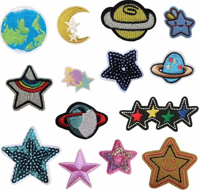 Dekorativer Stern Muster Stickerei Patch zum Aufbügeln oder Aufnähen für Kleidung und Stoffe in Multicolour - Bild 1
