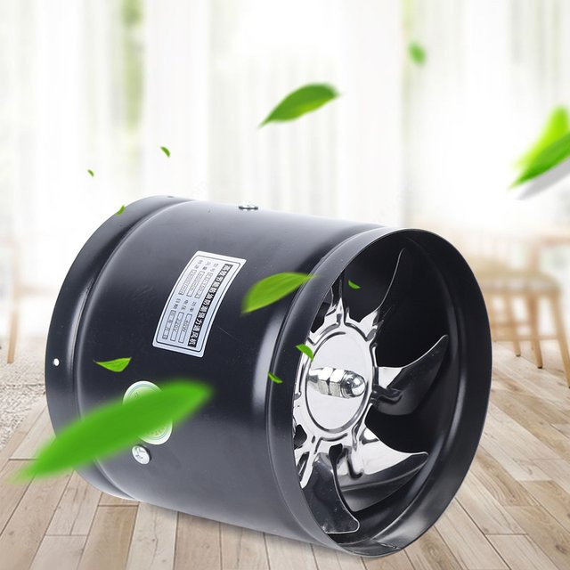 Bymaocar Rohrventilator in Schwarz, Abluftventilator mit 600 m³/h und 150 mm Durchmesser für Badezimmer, Toilette und Küche - Bild 1