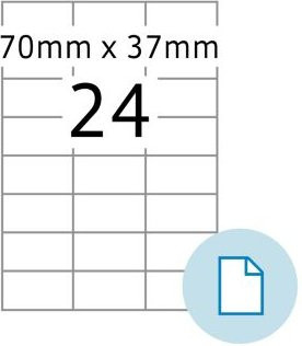 HERMA Blattetiketten 8424, weiß, Papier, permanenthaftend, bedruckbar, B: 70 mm, H: 37 mm, 500 Blatt - Bild 1
