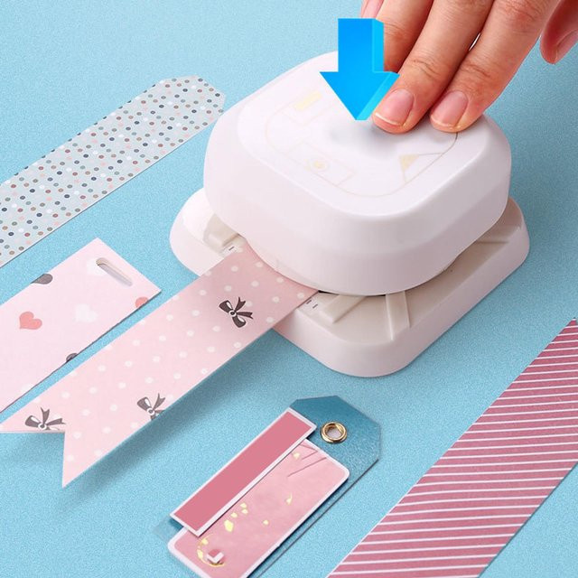 Aibecy Papierstanzer Set mit 4 Mustern in Weiß für Bastelarbeiten, Scrapbooking und Planer - Bild 1