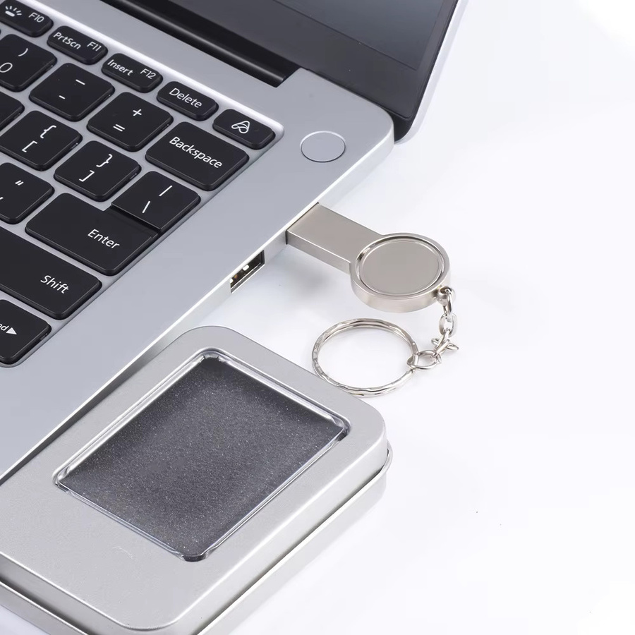 JASTER USB-Flash-Laufwerk aus Metall in Silber mit drehbarer Konstruktion - Bild 3