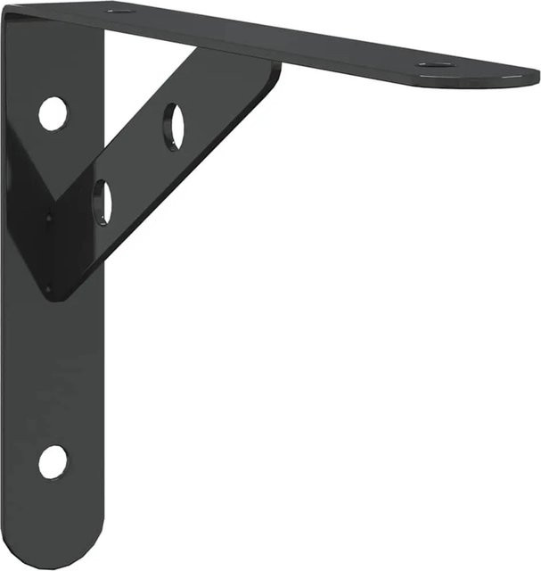 vidaXL Regalwinkel aus Edelstahl in Schwarz, 4 Stück, B/H/T: 20 x 14 x 2,5 cm - Bild 1