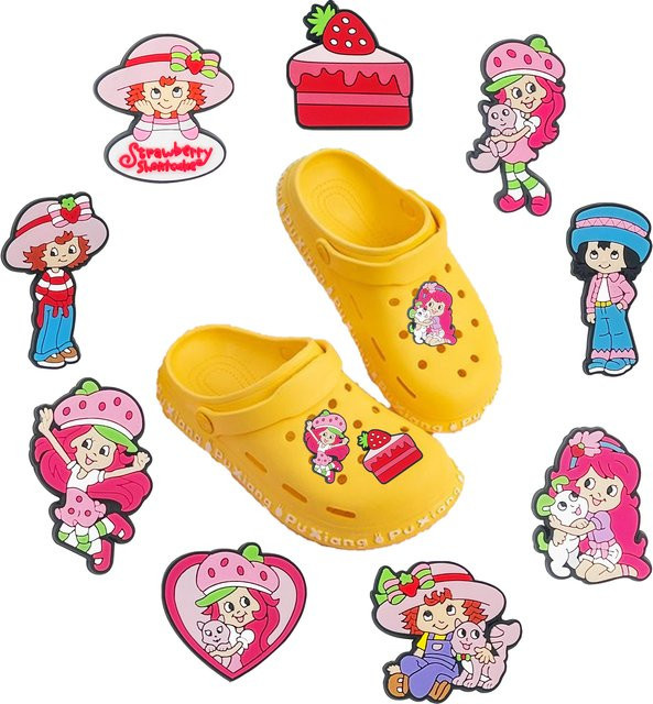 Potdemiel Schuhzubehör, 9-teilig, Erdbeer-Mädchen-Cartoon, PVC - Bild 1