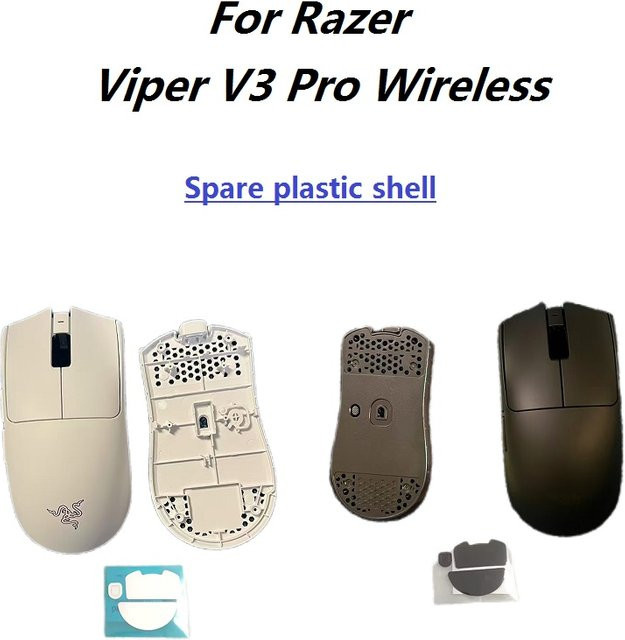 Razer Ersatzteil für Viper V3 Pro kabellose Maus, weiße äußere Kunststoffschalen für Reparaturarbeiten - Bild 1