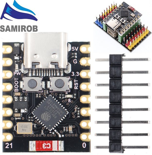 SAMIROB ESP32-C3 SuperMini Entwicklungsboard mit WiFi und Bluetooth in Schwarz - Bild 1
