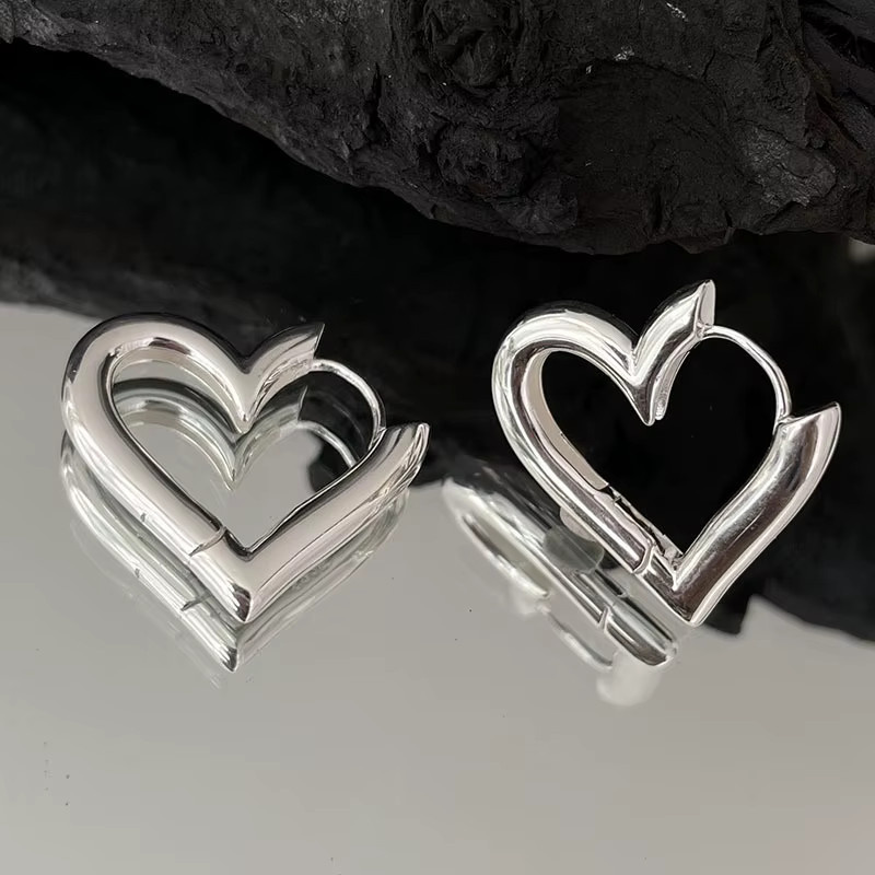 Yerik Creolen, 925 Silber, Herz, Damen - Bild 3