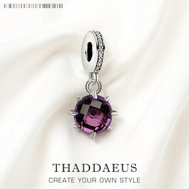 Thaddaeus Anhänger, 925 Silber, violetter Kristall, Damen - Bild 1