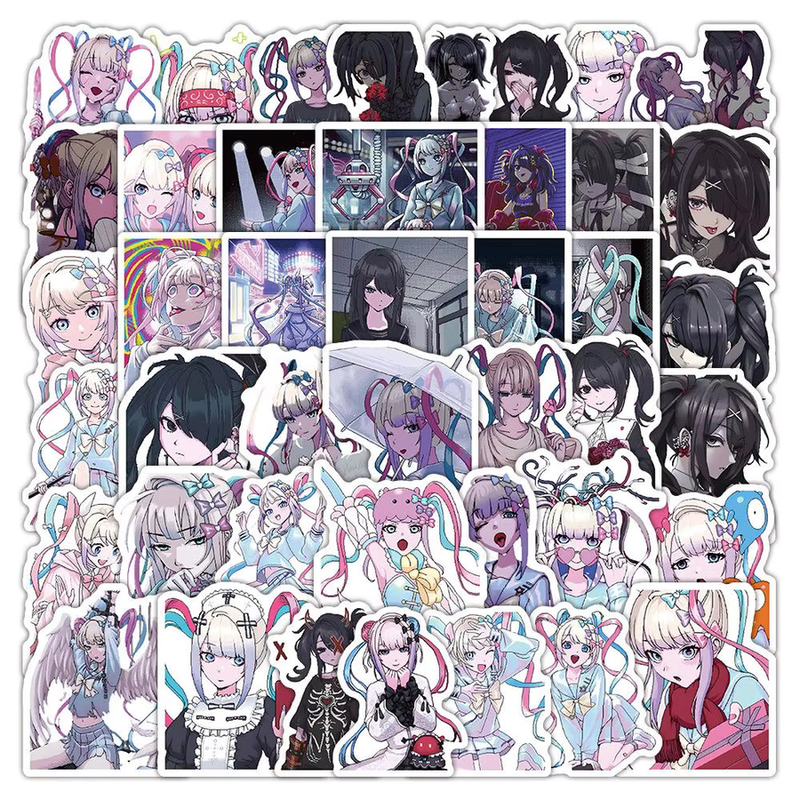 65 Stück Cartoon Anime Aufkleber Needy Girl Overdose Set, wasserfeste DIY Aufkleber für Scrapbooking, Telefon und Skateboard, Mehrfarbig - Bild 2