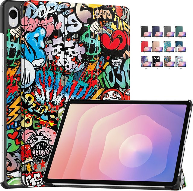 Samsung Galaxy Tab S11 Hülle aus magnetischem Leder in Green Multicolour mit intelligentem Design - Bild 1