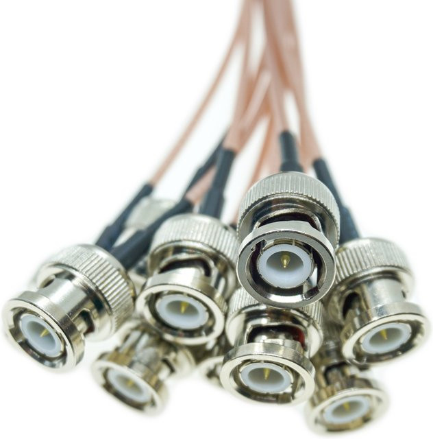 RFProMaker 5er Set RG316 BNC auf BNC Adapter mit Q9 Stecker als Crimp Pigtail Jumper Verlängerung für Koaxialkabel in Silber - Bild 1
