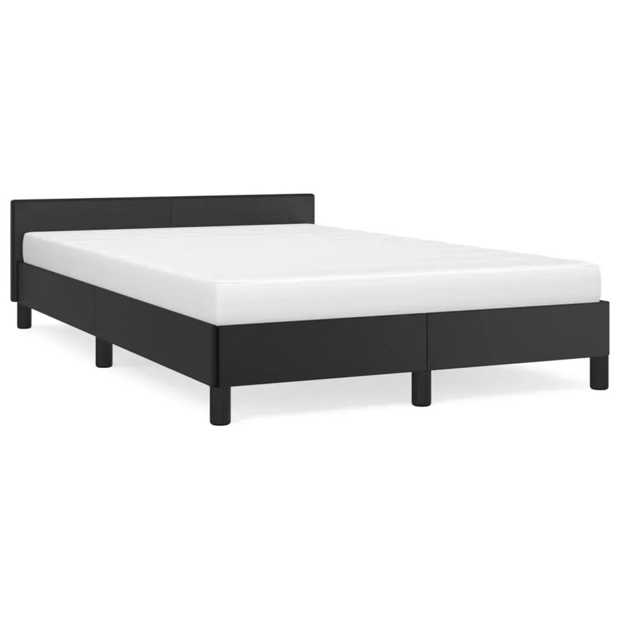 vidaXL Bettgestell mit Kopfteil in Schwarz aus Kunstleder, B/T: 120 x 200 cm - Bild 2