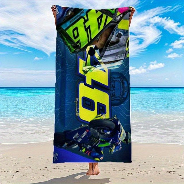 V-Valentino VR46 MotoGP Mikrofaser-Strandtuch, schnell trocknend und sandfrei, Multicolor, Breite: 60 cm, Höhe: 40 cm - Bild 1