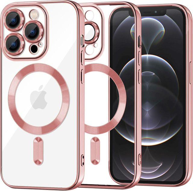 Techsuit Luxury Crystal MagSafe-Hülle für Apple iPhone 12 Pro in Rosa und Transparent - Bild 1