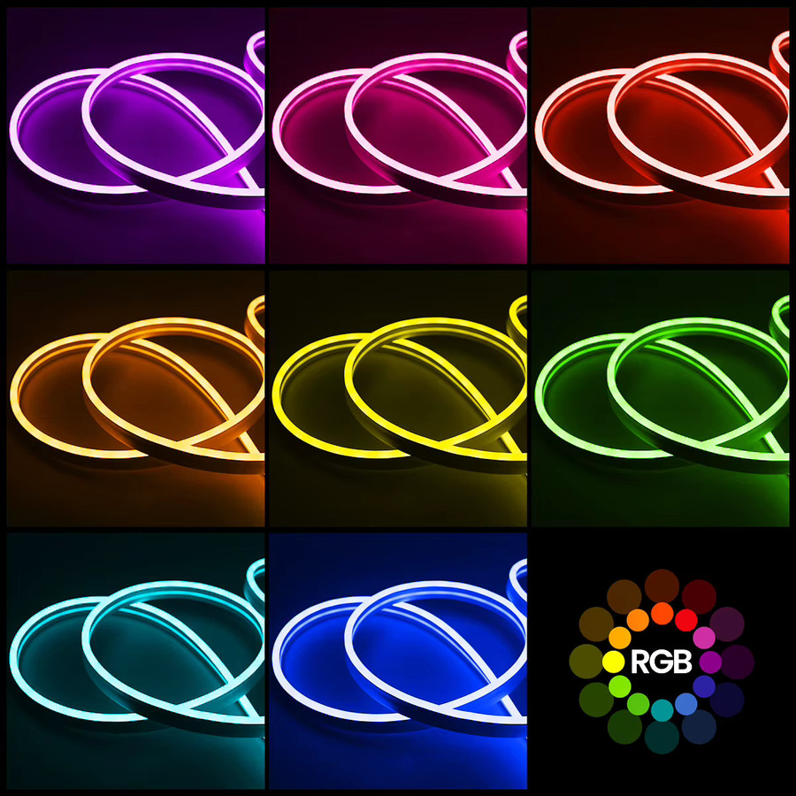 Mexllex RGB LED Neon Flex Streifen mit App- und Fernbedienung, IP67 Wasserdicht, 24V Musik Sync Seil Lampe in Multicolour - Bild 2