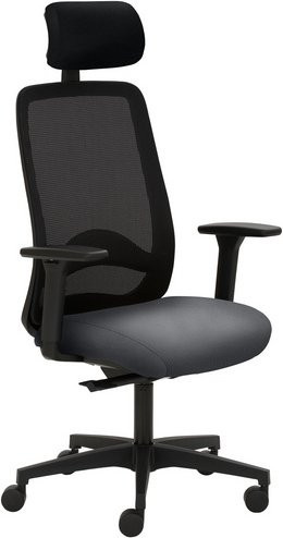 Mayer Sitzmöbel Drehstuhl mit Kopfstütze und Armlehnen, grau, B/H: 70 x 63 cm - Bild 1
