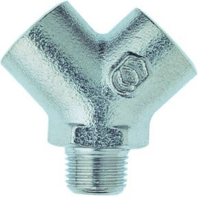 Schneider Electric Y-Stück YS-NI aus Messing in Silber, 1xR1/4a-2xG1/4i - Bild 1