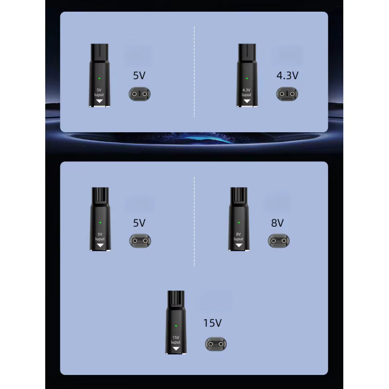 Tragbares USB-C Ladekabel für Elektrorasierer und Haarschneidemaschinen, 4,3V, Schwarz/Grau - Bild 3