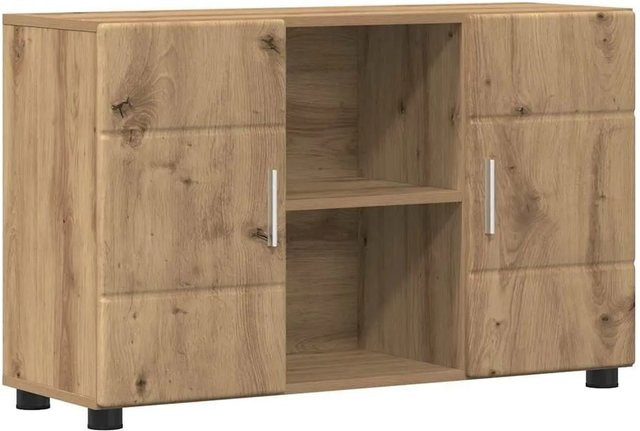 vidaXL Sideboard FLORIN mit Regal in Artisan-Eiche, modern, Braun, B/T/H: 88,5 x 30,5 x 55,5 cm - Bild 1