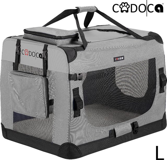 Cadoca Hundetransportbox Grau L B: 70 cm, T: 52 cm, H: 52 cm - Bild 1