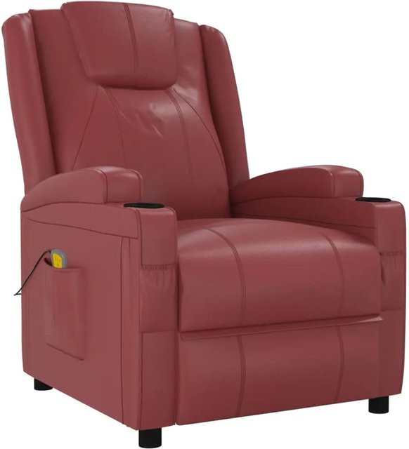 vidaXL Massagesessel Modell 24 in Weinrot aus Kunstleder mit Armlehnen - Bild 1