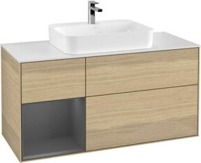 V&B Waschtischunterschrank Finion mit Wandbeleuchtung, Anthrazit, Breite: 120 cm, Höhe: 50,1 cm, Tiefe: 50,1 cm - Bild 1
