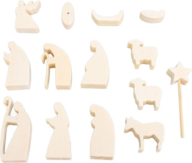 Osterszene Krippenset von OutsideWorld als Holzdekoration mit Auferstehungsszene Figuren in Weiß - Bild 1