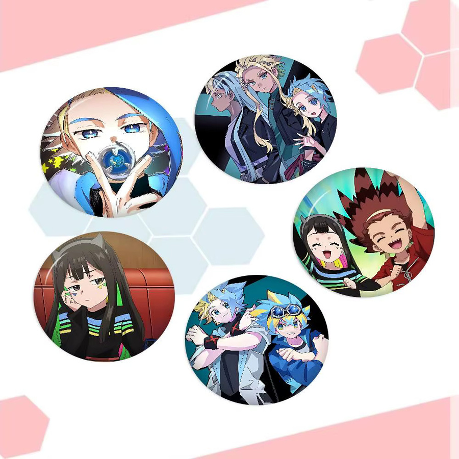 Mesuca Brosche, Anime Beyblades Burst Battle, Bunt, Rund - Bild 2