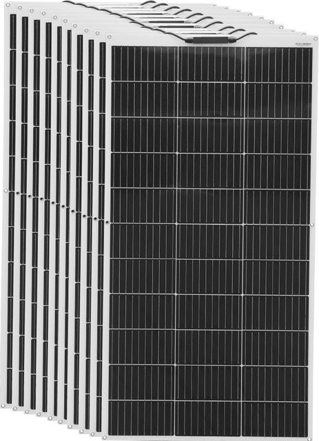 WUZECK Flexible Solarzelle 12V Photovoltaikmodul 120W Schwarz für Wohnmobile, Wohnwagen und Boote - Bild 1