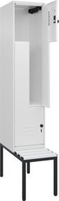 C+P Z-Spind Classic PLUS Sitzbank mit 2 Fächern und Sicherheits-Drehriegel, Kunststoff-Sitzfläche, B/T/H: 212,0 x 40,0 x 81,5 cm - Bild 1