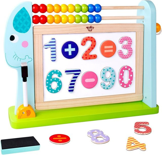 Tooky Toy Kindertafel Rechenschieber, magnetische Zahlen, ab 3 Jahren, bunt - Bild 1