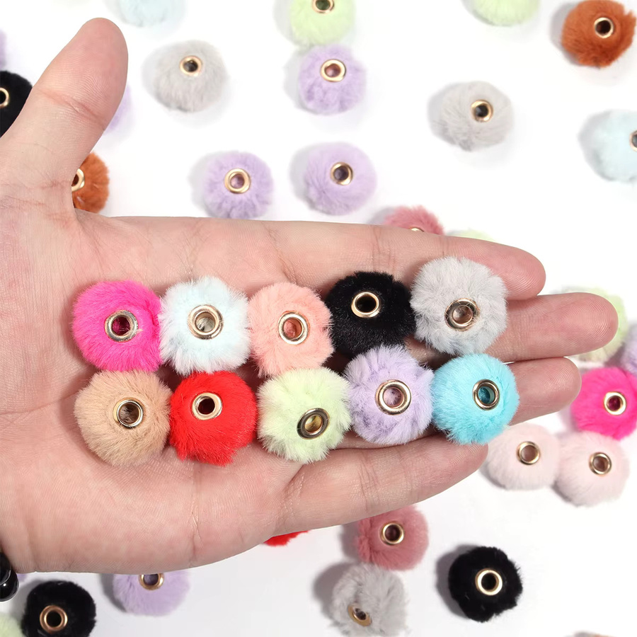 louleur Perle, Plüsch, Perlen, 20mm, Weiß, Unisex - Bild 3